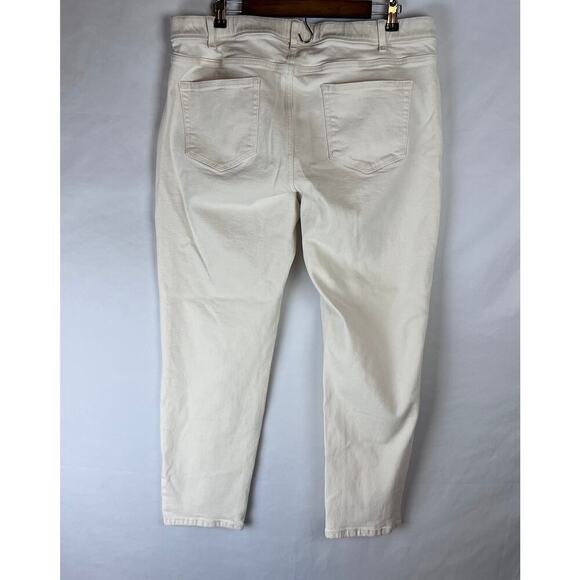 J. Jill Women's Jeans Size 18R High Rise Straight Leg Stretch Ivory Beach Denim - Picture 2 of 8